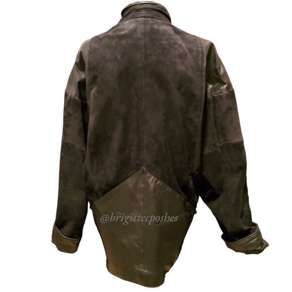Vintage Comint Black Snap Suede Leather Coat Jacket Size Small - Picture 4 of 10